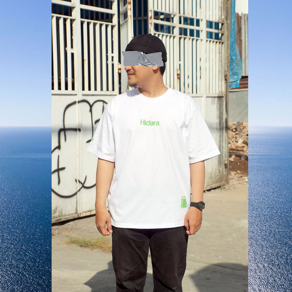 HIDARA T-Shirt Oversize White| Kaos Oversize | Kaos Polos | Baju Oversize | Streetwear