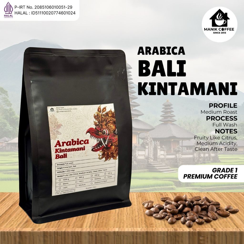 

Biji Kopi 100% Arabica Kintamani Bali 1 Kg Specialty Roasted Coffee Beans