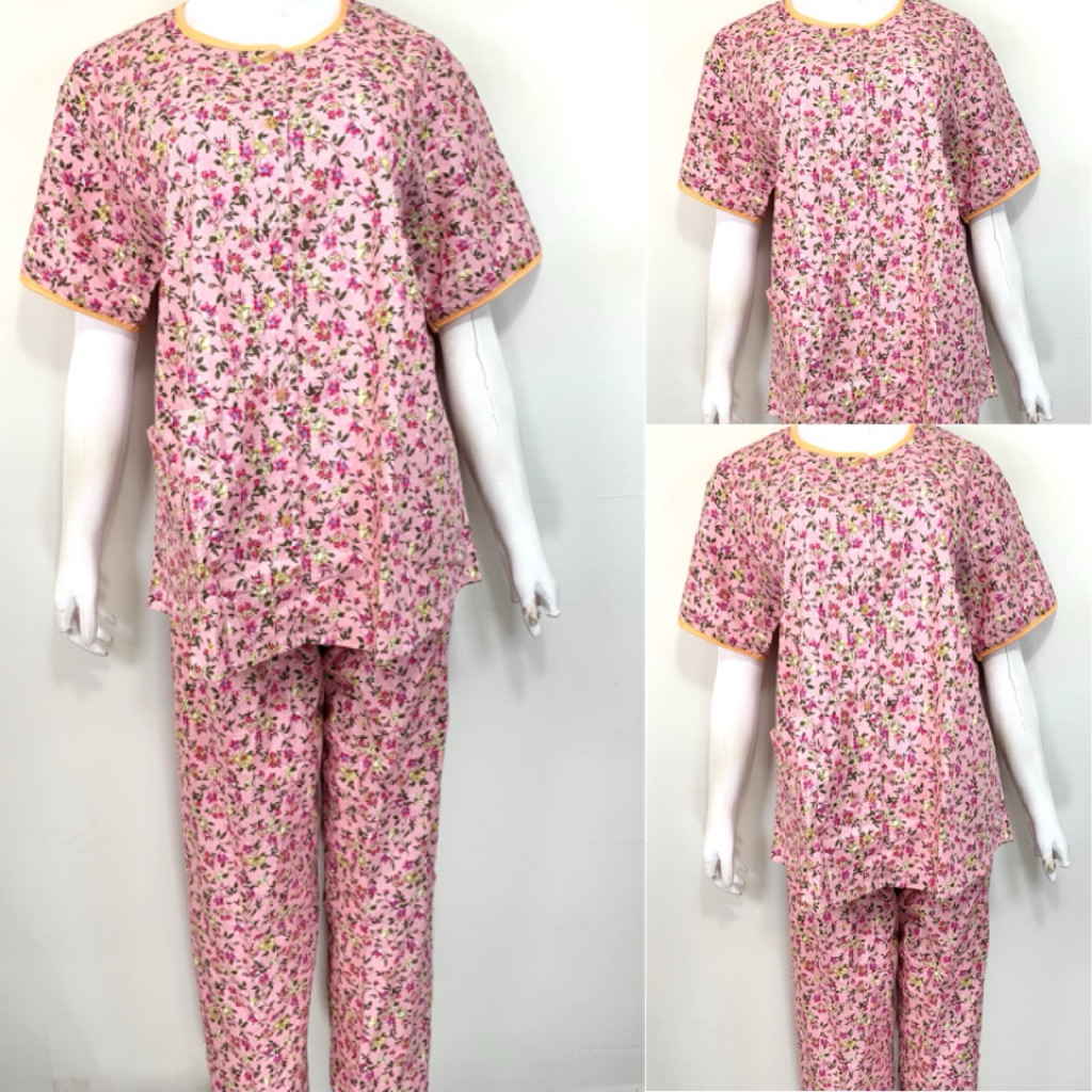 HOKI SHEILA - Cp Pink Katun Sabata Silver | Baju Tidur Hoki Sheila