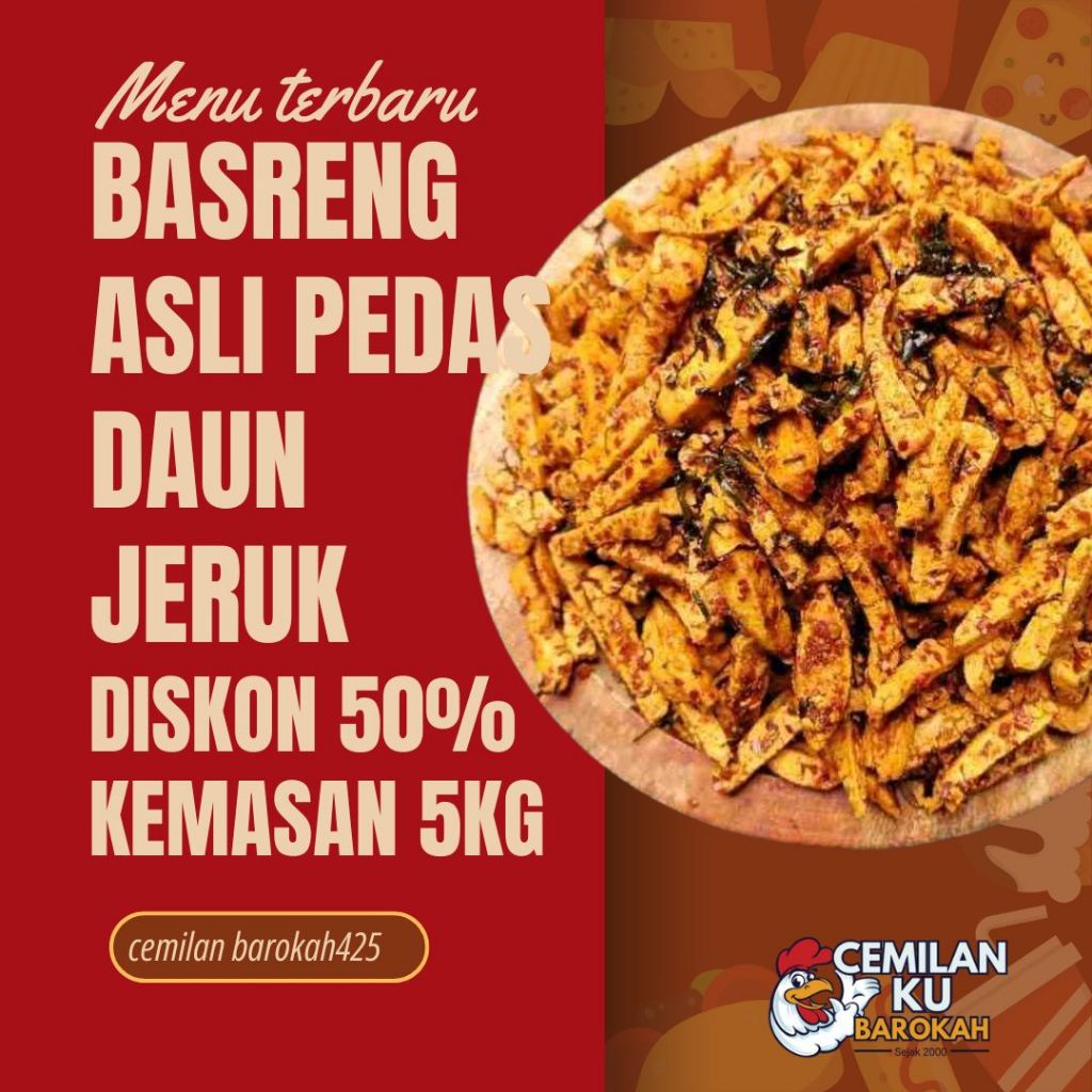 

Basreng Asli Pedas Daun Jeruk Kemasan 5 kg - Snacks, Food