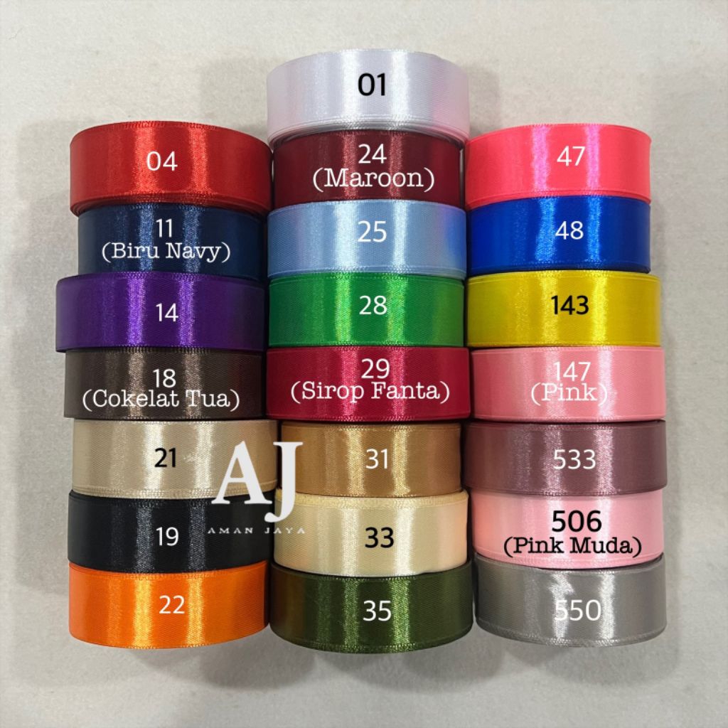 

Pita Satin 1 Inch / Pita Saten 2,5 cm (20 YARD)