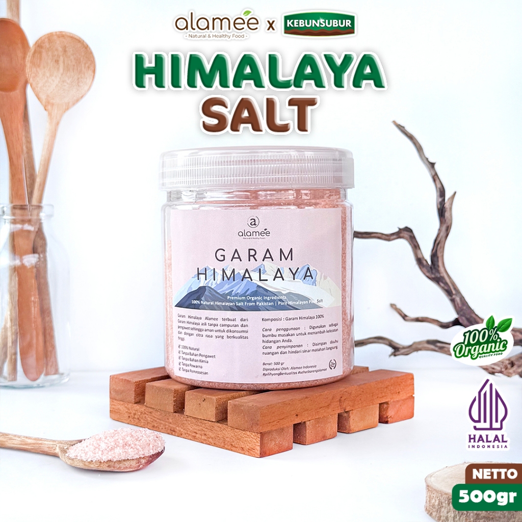 

ALAMEE Garam Himalaya Himalayan Pink Salt Mini Asli Pakistan 500g kebunsubur
