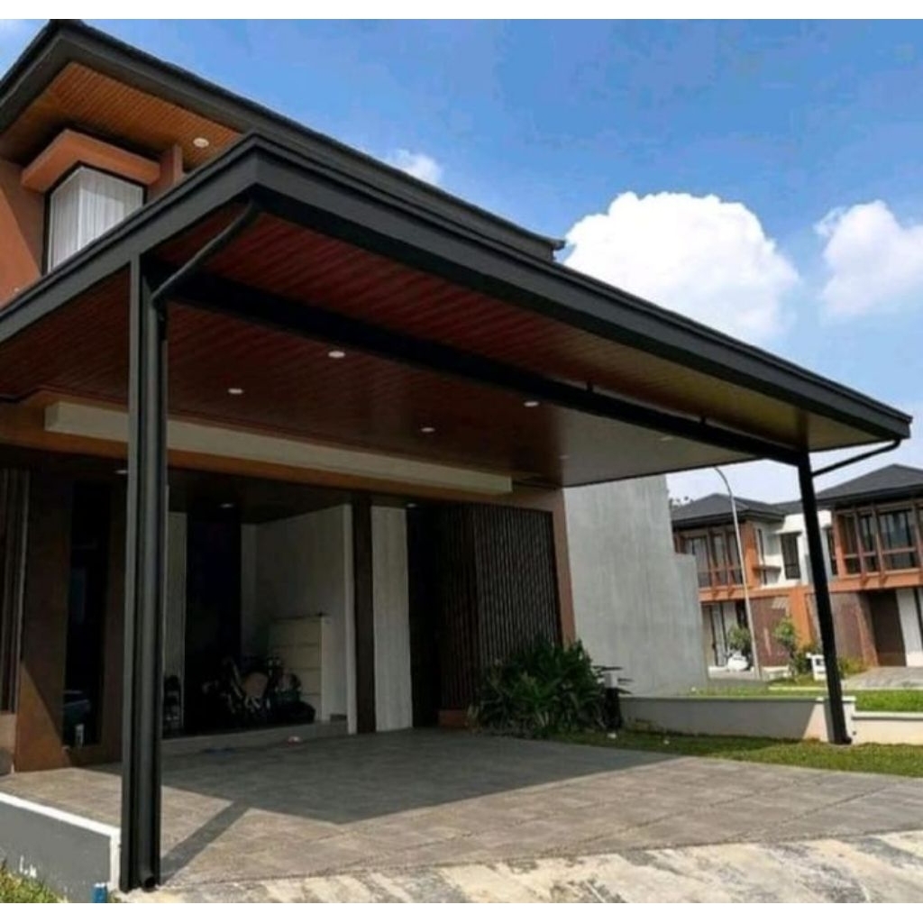 kanopi besi hollow atap alderon
