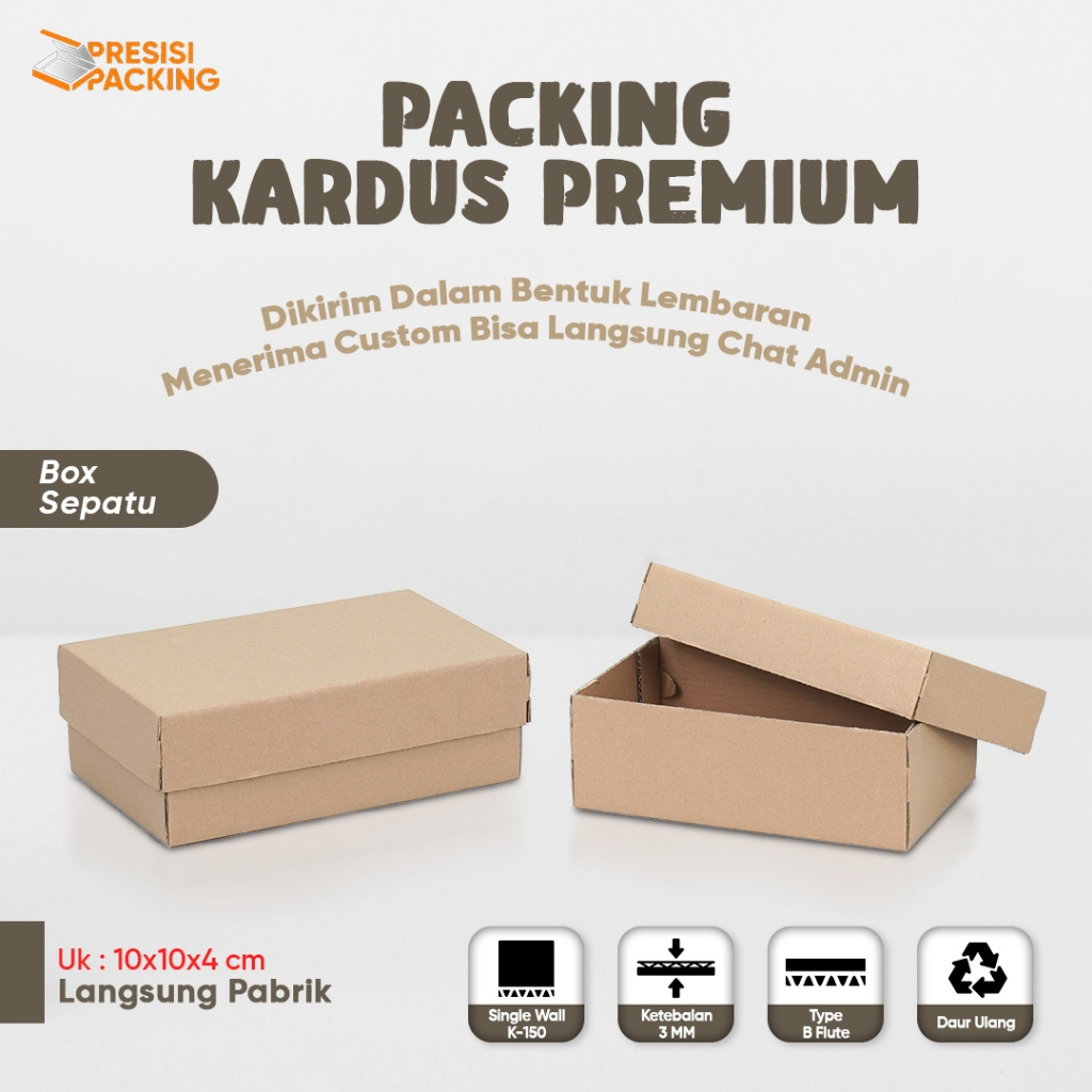 

Box Sepatu 31x19x10,5 Model Universal Kardus / Box / Karton / Polos / Kemasan / Packing / Kotak