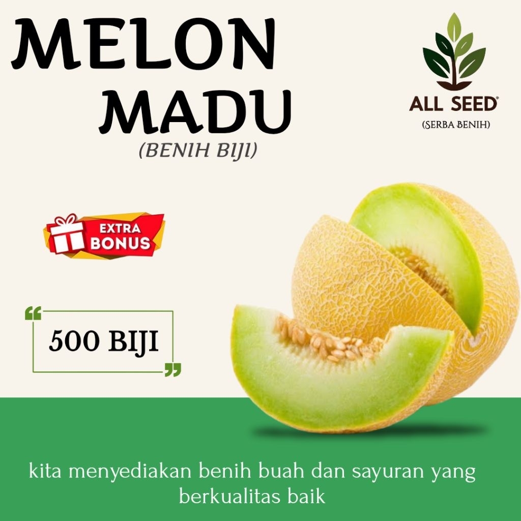 ( 500 biji ) Benih melon madu | melon manis | bibit melon