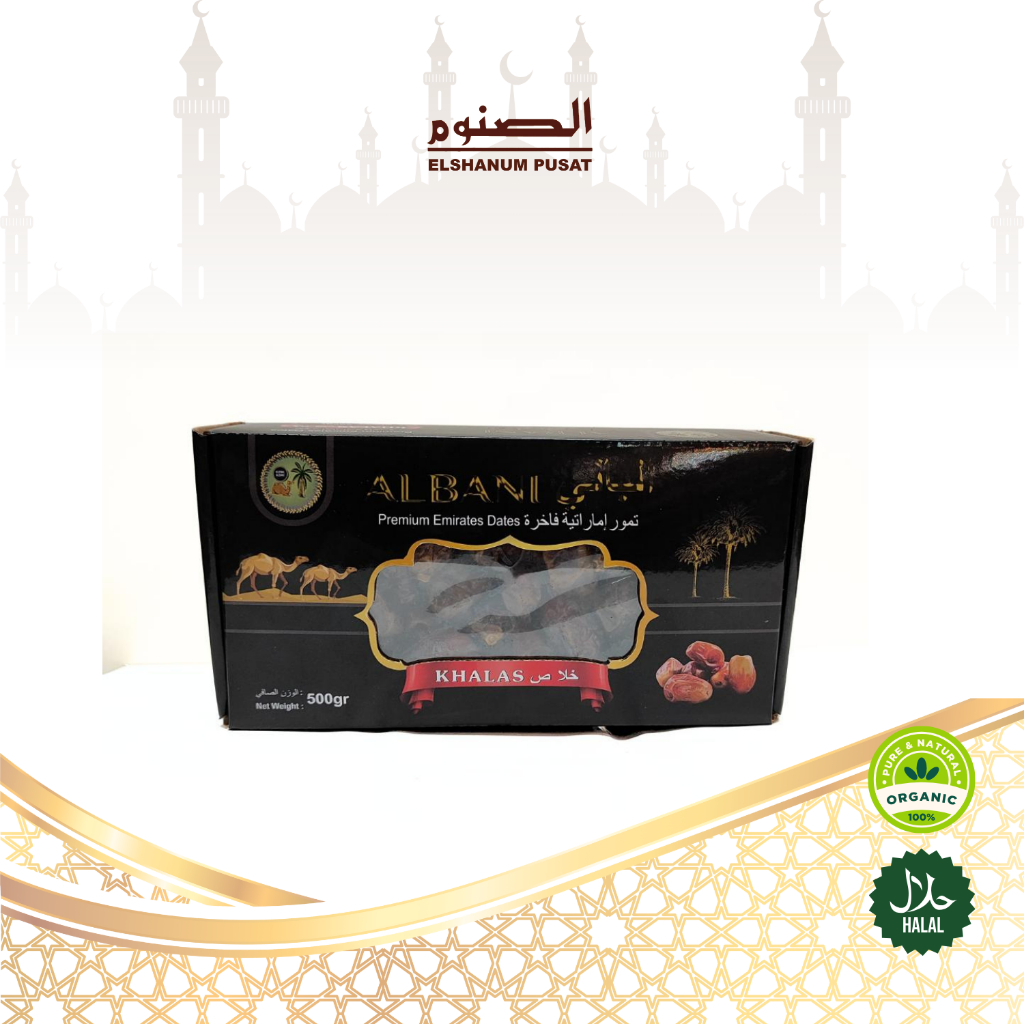 

Kurma Khalas Albani 500gr Organik Premium Almadinah Elshanum Food Snack