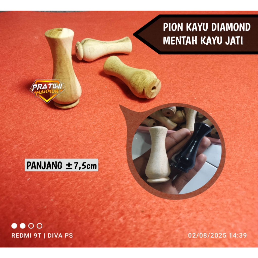 PION KAYU DIAMOND SANGKAR KOTAK MENTAH MENTAHAN PION MAHKOTAK SANGKAR KOTAK KHOSAN DLL MENTAHAN