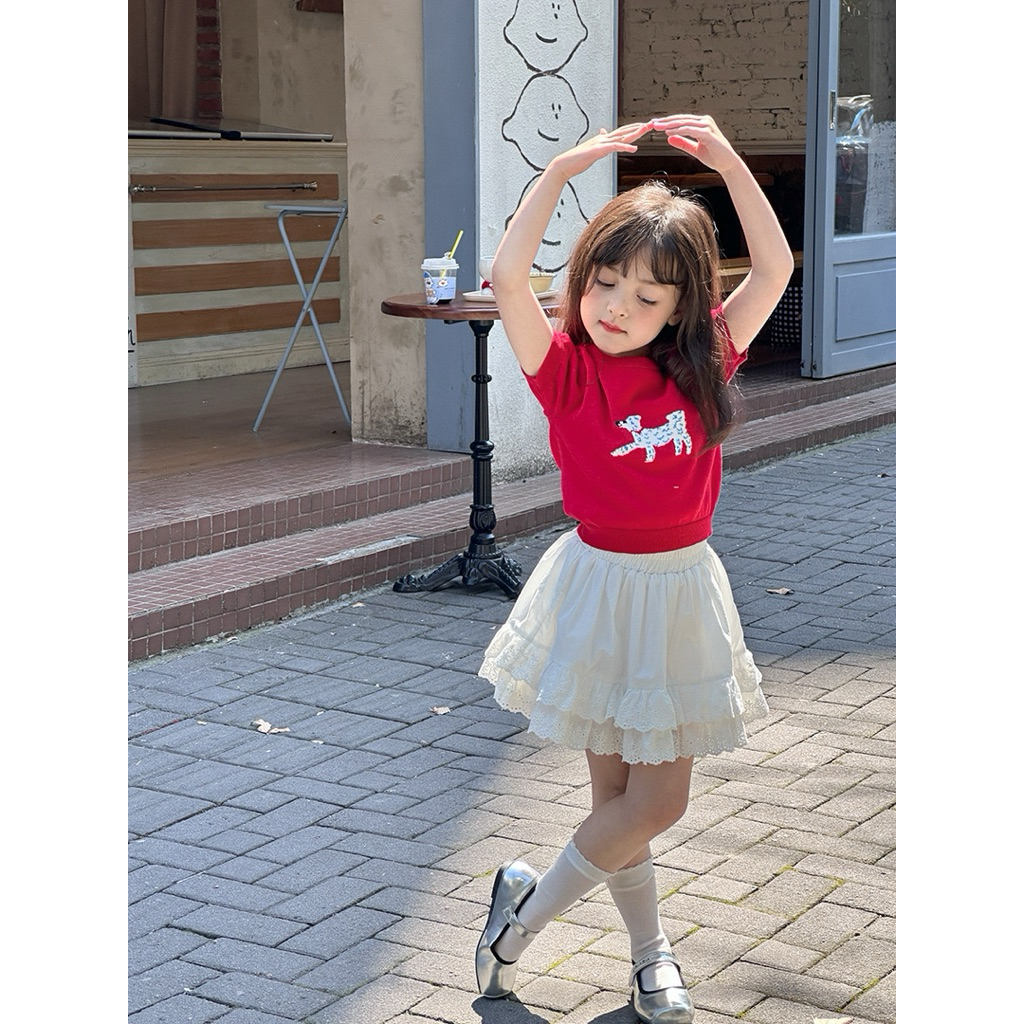 Puppy Top / top anak perempuan / baju anak perempuan / atasan anak perempuan / baju merah anak / baj