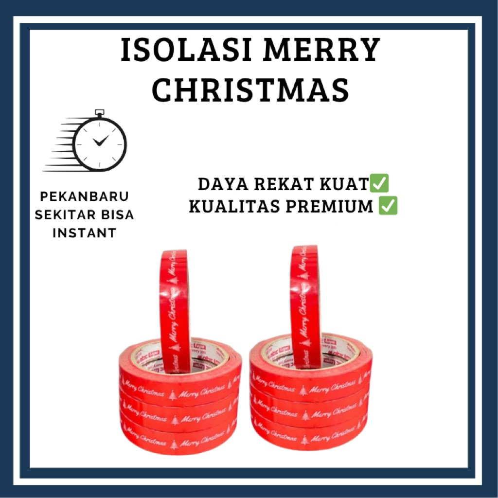 

ISOLASI MERRY CHRISTMAS 18 MM X 80 YARD - Isolasi Natal - Pita Natal - Pita Kue