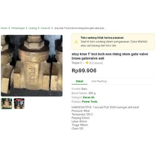 

stop kran 1" inci inch non rising stem gate valve brass gatevalve 1