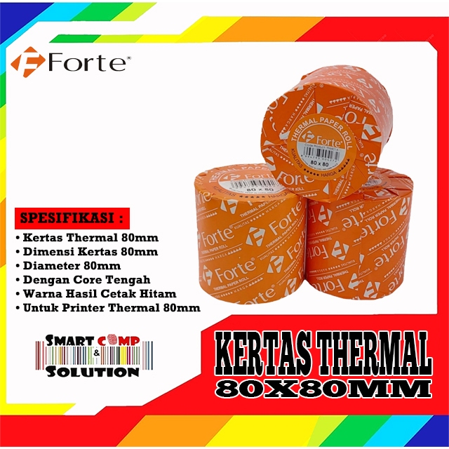 

Kertas Thermal Kasir Forte 80x80mm / 80x80 mm Paper Nota Printer Thermal 80mm
