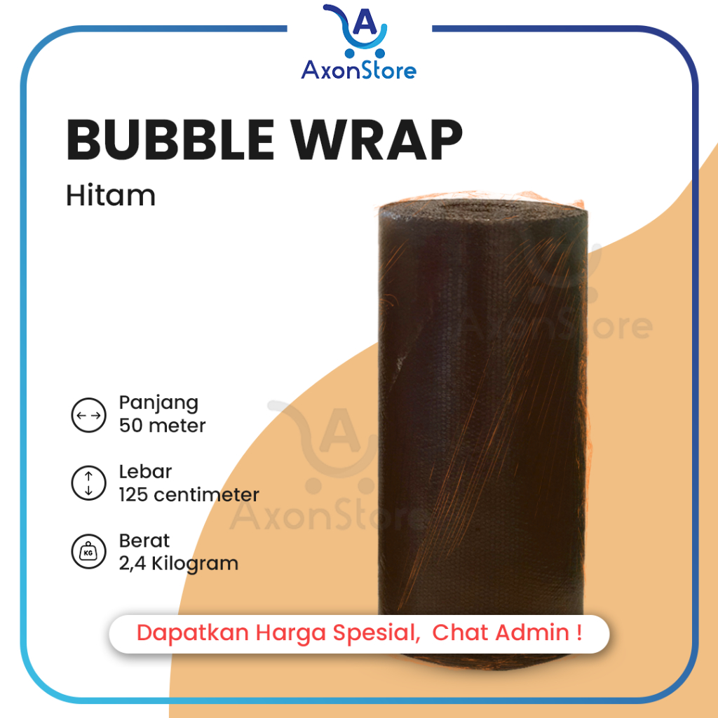 

BUBBLE HITAM 125cm x 50m Buble Wrapping Tebal Pack Eceran Murah Black