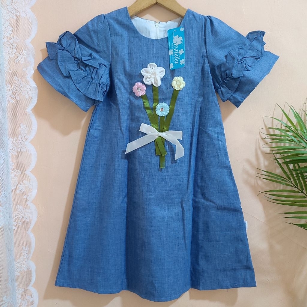 DONITA Size 6 Dress Anak Perempuan Matahari Bahan Katun Donitakids Casual