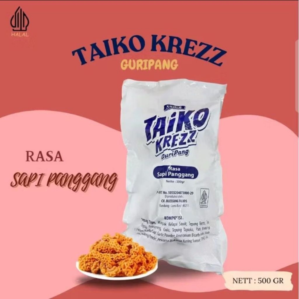 

Snack taiko krezz guripang, guripang taiko krezz 500gr hampers parcel lebaran idul fitri / makanan ringan lebaran ( SAPI PANGGANG )