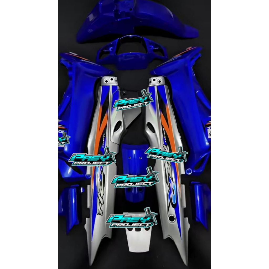 Full body halus Yamaha Fiz R Silver biru. cover body halus Yamaha Fiz R Full set