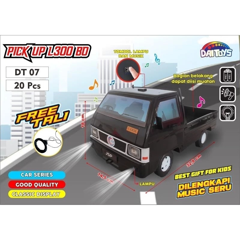 Mainan Aanak MOBIL PICK UP L300 MUSIK LAMPU DT 07 MAINAN EDUKASI / Mobil L300 Pick Up Mainan