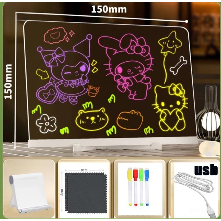 

Akrilik Drawing Papan Night Light DIY Board Lampu Papan Melukis Berpendar untuk Anak Acrylic Planner List LED Aesthetic