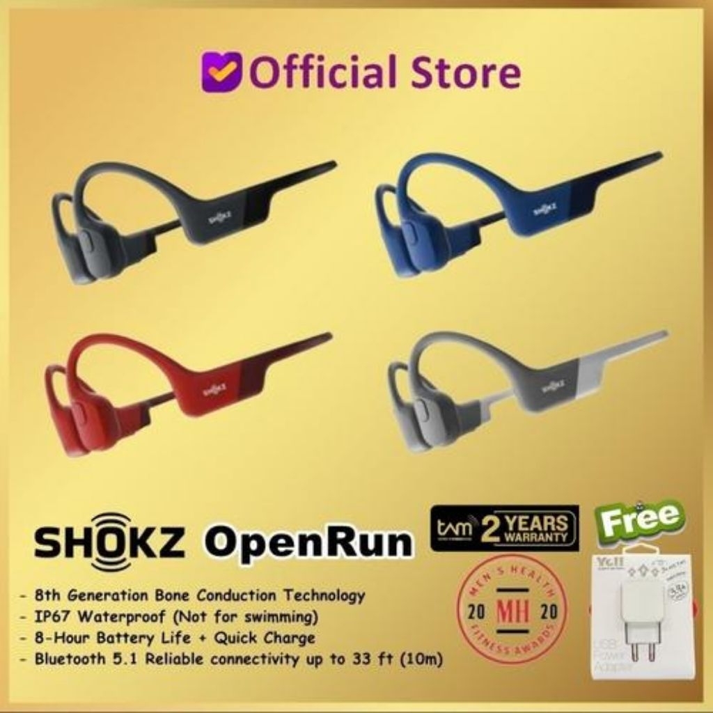 SHOKZ OpenRun Open Run PRO 2 Ear Comfort Mini Earphone Headphone Konduksi Tulang Telinga Bone Conduc