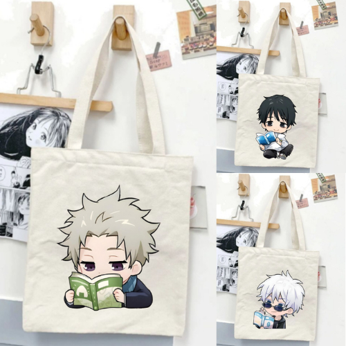 [Premium] Tote Bag Jujutsu Kaisen (reading) Gojo satoru Toge Inumaki Yuuta Maki Zenin tas jinjing