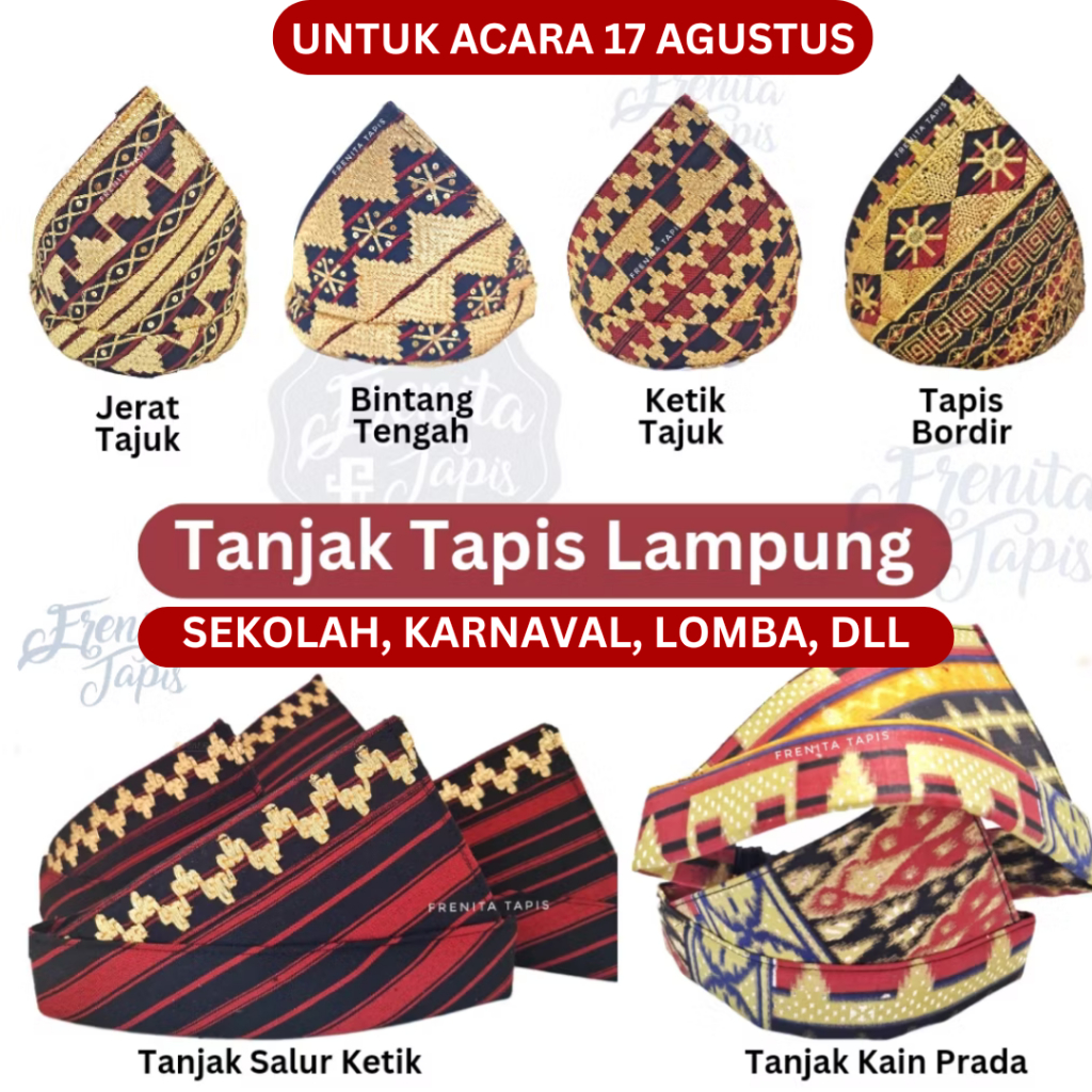 [PRODUK BARU COD] Topi Tanjak Tapis Peci Tapis Khas Lampung Kain Prada