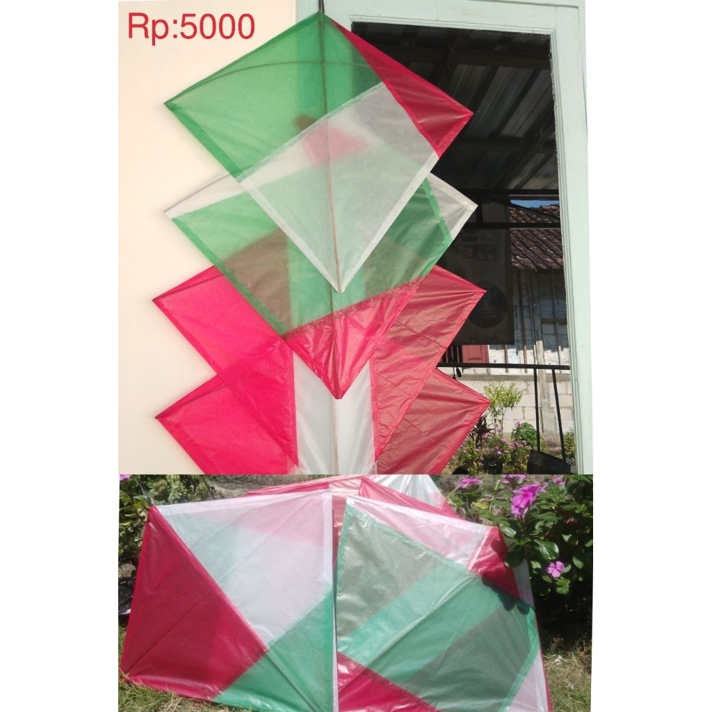 Layang-Layang Tradisional Warna Kombinasi – Model Wau Diamond