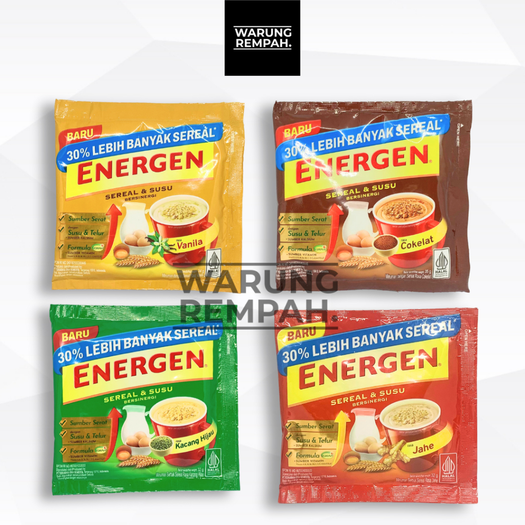 Energen Sereal Susu Cokelat Vanilla Kacang Hijau Ecer Coklat Vanila