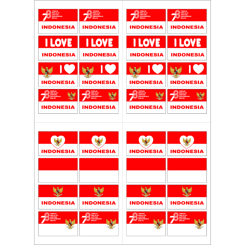 

Stiker pipi bendera merah putih isi 32 pcs