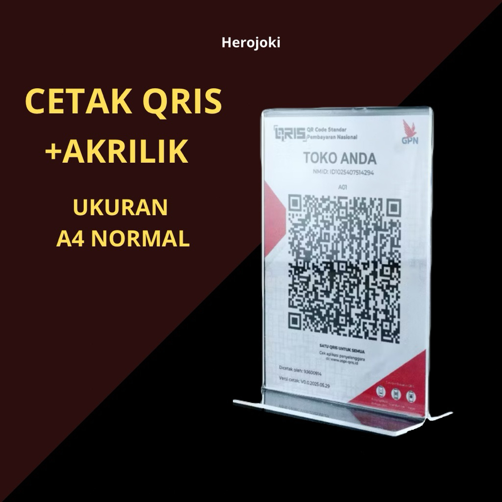 

AKRILIK STANDING + CETAK QRIS A6 BUAT USAHA WARUNG TOKO UMKM TERMURAH