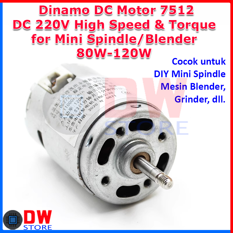 Dinamo DC Motor RS7512 RS-7512 7512 DC 220V-240V High RPM Speed High Torque DIY Mini Spindle Grinder