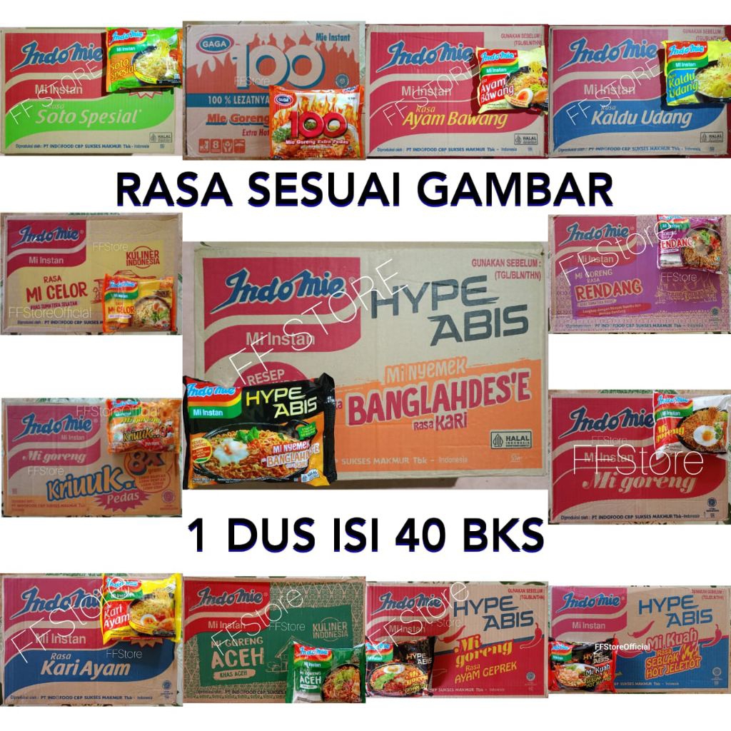 

INDOMIE KHUSUS MIX / CAMPUR 1 Dus isi 40 Bks (PROMOSI TOKO BARU)