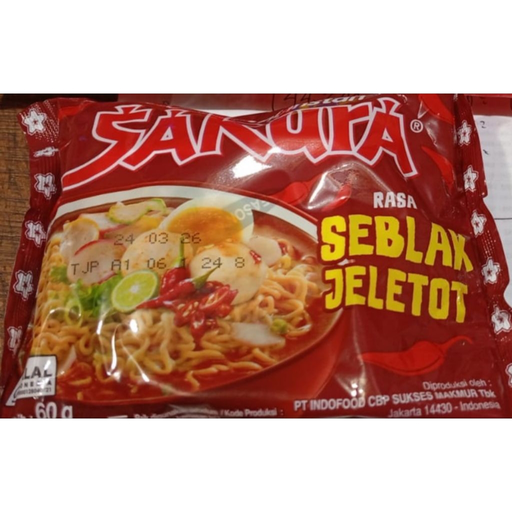 

MIE SAKURA SEBLAK JELETOT 1 DUS 40 PCS