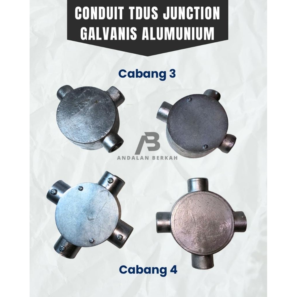 Circular junction bok 3 dan 4 way steel / T dus cabang 3 dan 4