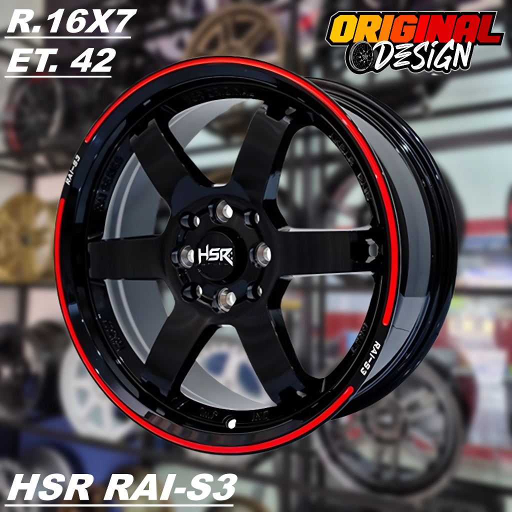 Velg Mobil HONDA JAZZ, TOYOTA YARIS, Ring 16 HSR RAI S3 R16 Palang 6