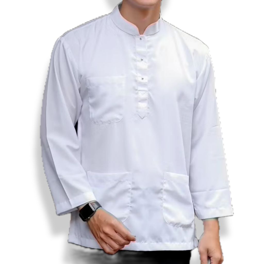 Mabruk baju Koko Malaysia kancing tiga baju Koko Al khidmah