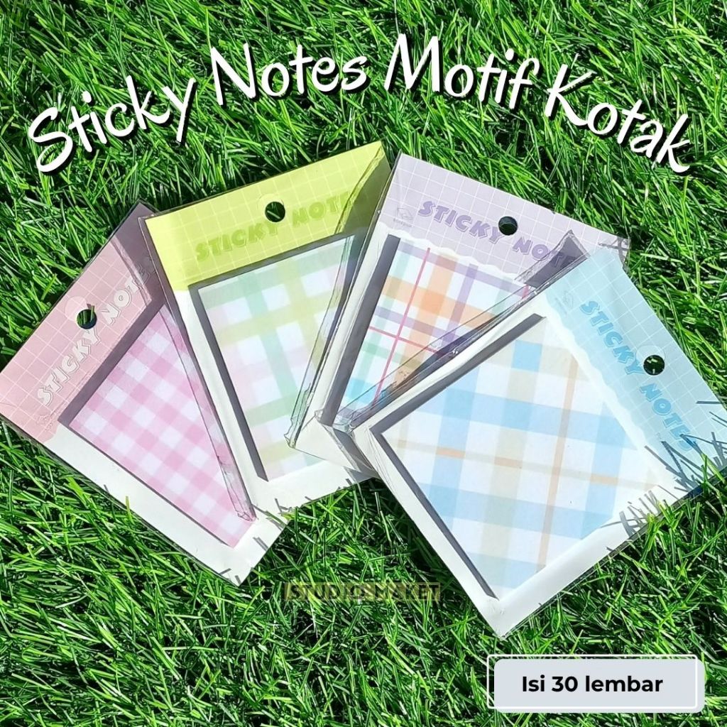 

Sticky Note Memo Tempel Motif Kotak Isi 30 Lembar