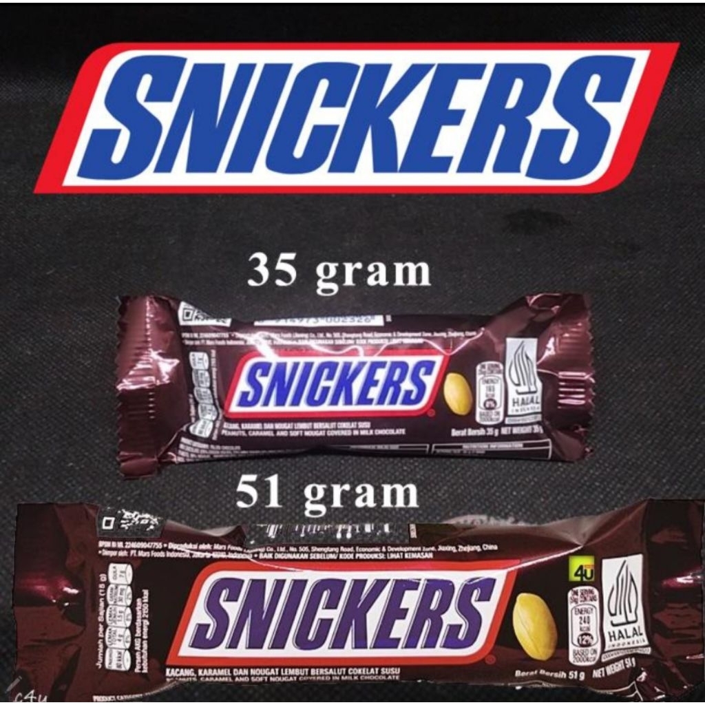 

Snickers Peanut Original 35g dan 51g per box isi 24 pcs Camilan Coklat Caramel