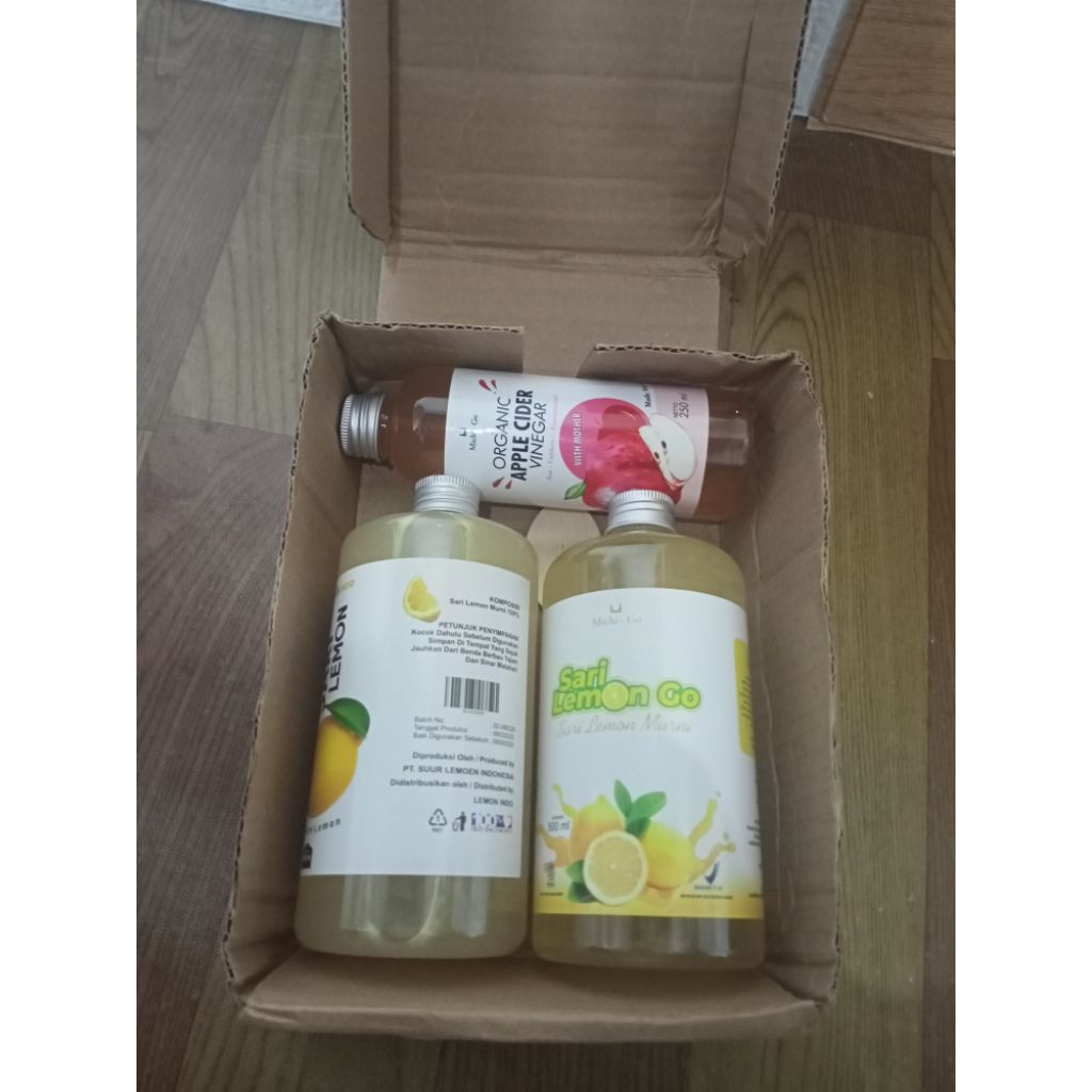 

Sari lemon dan cuka apel, dapat 3 masih segel