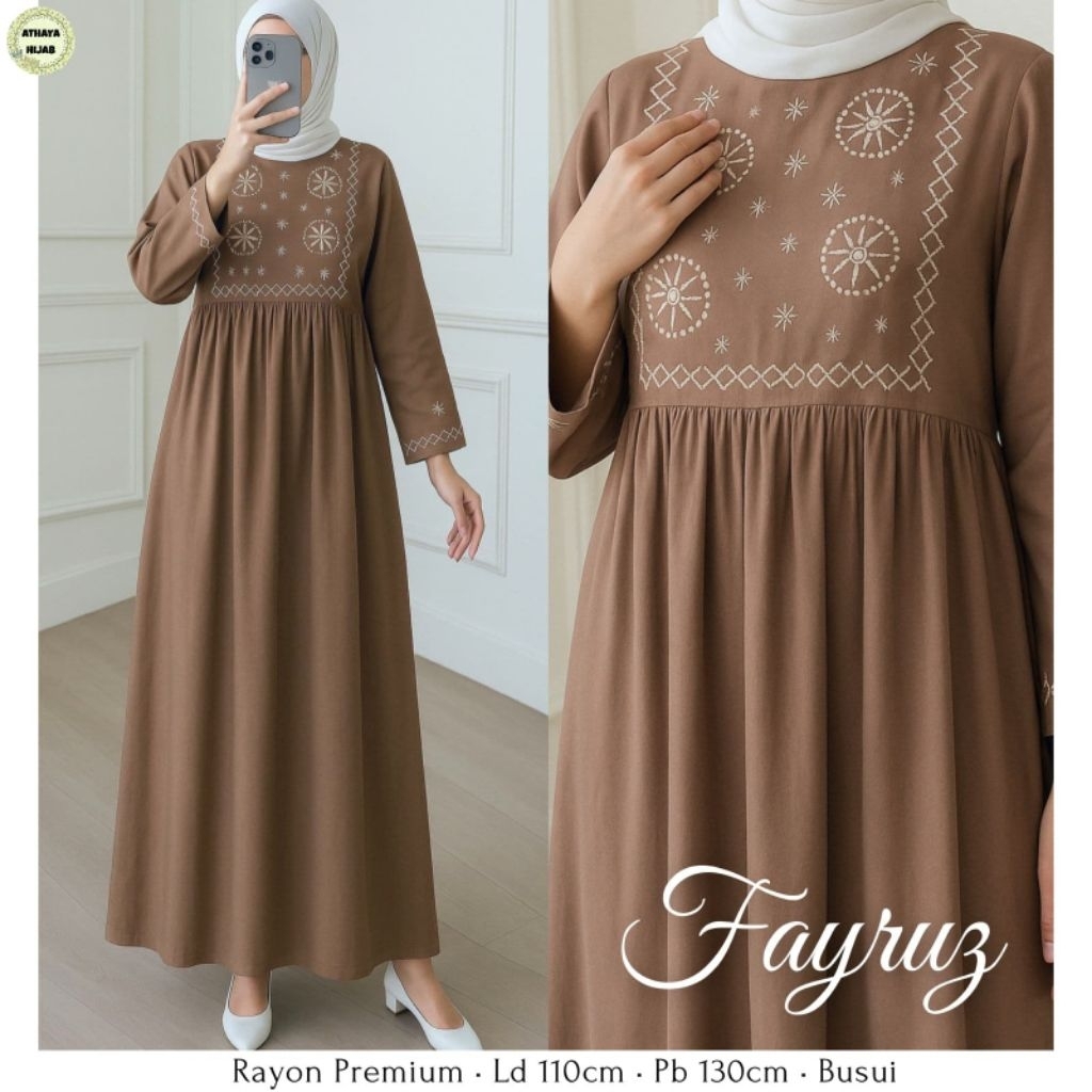 GAMIS TERBARU FAIRUZ DRESS ORI ATHAYA TERMURAH BISA COD
