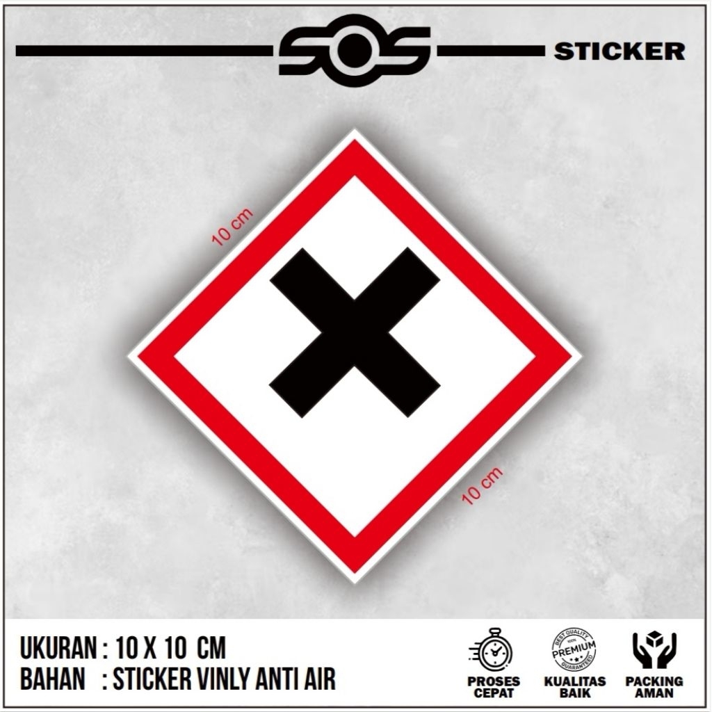 

STICKER SIGN / STICKER TANDA + STICKER LABEL PERINGATAN B3 BAHAN BERBAHAYA IRITASI PADA KULIT + STICKER LABEL + STICKER PERINGATAN