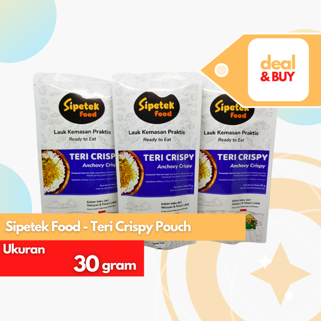 

Sipetek Food Teri Crispy Original Asin Gurih Kemasan Pouch