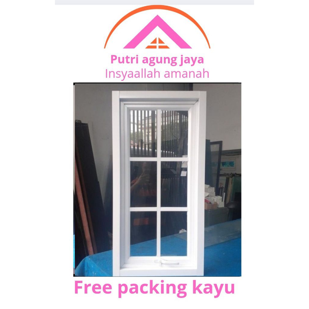 kusen jendela aluminium ornamen 3" ukuran 60x120 fast respon