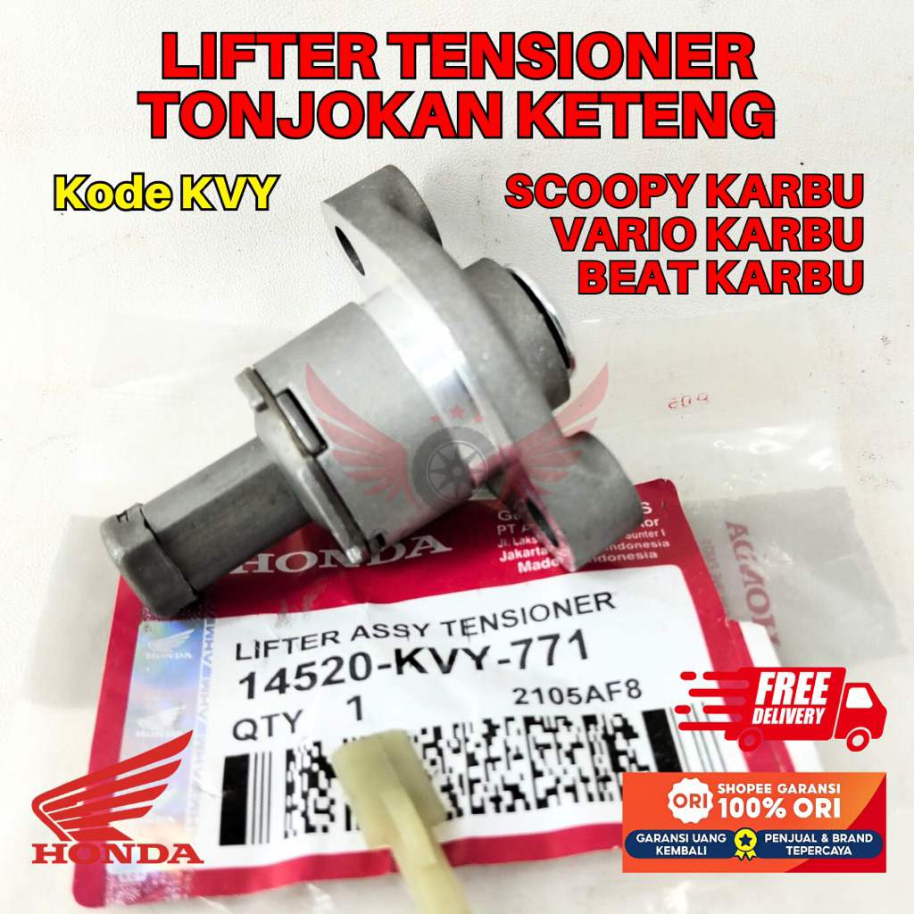 KVY TONJOKAN KETENG SCOOPY KARBU ORIGINAL AHM HONDA, LIFTER TENSIONER ORIGINAL VARIO KARBU, TONJOKAN
