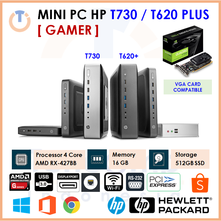 [Like New] Mini PC Gaming HP T730 / T620 4 Core | 16GB | SSD 512GB _ Support VGA Card