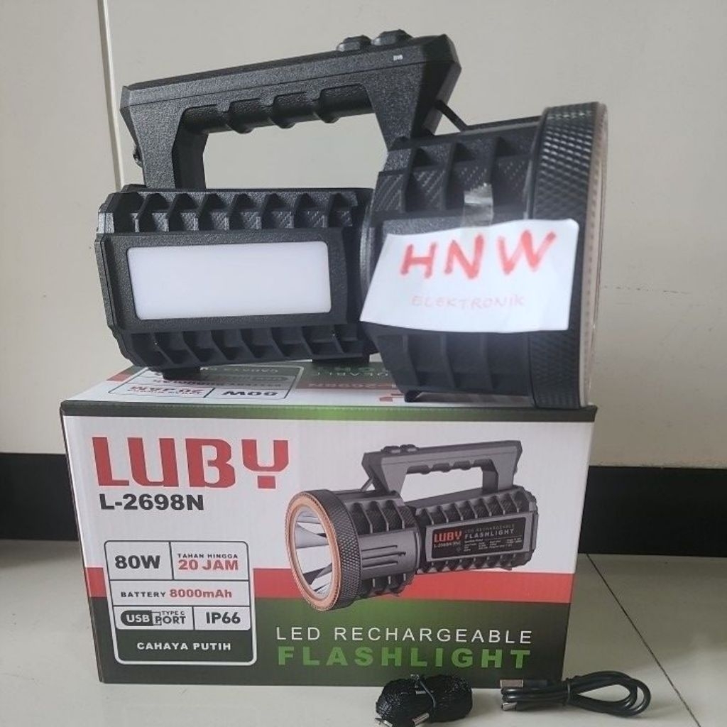 senter tangan Jumbo Luby 2698 besar 80W 80 watt L-2698N IP 66