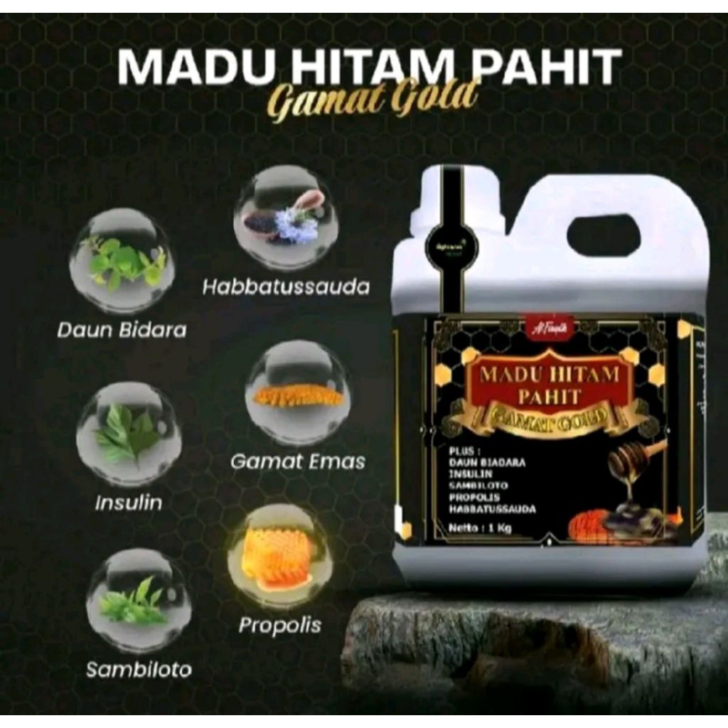 

Madu Hitam Pahit Plus Gamat Gold Al faqih 1KG - Atasi Diabet dan Maag Kronis
