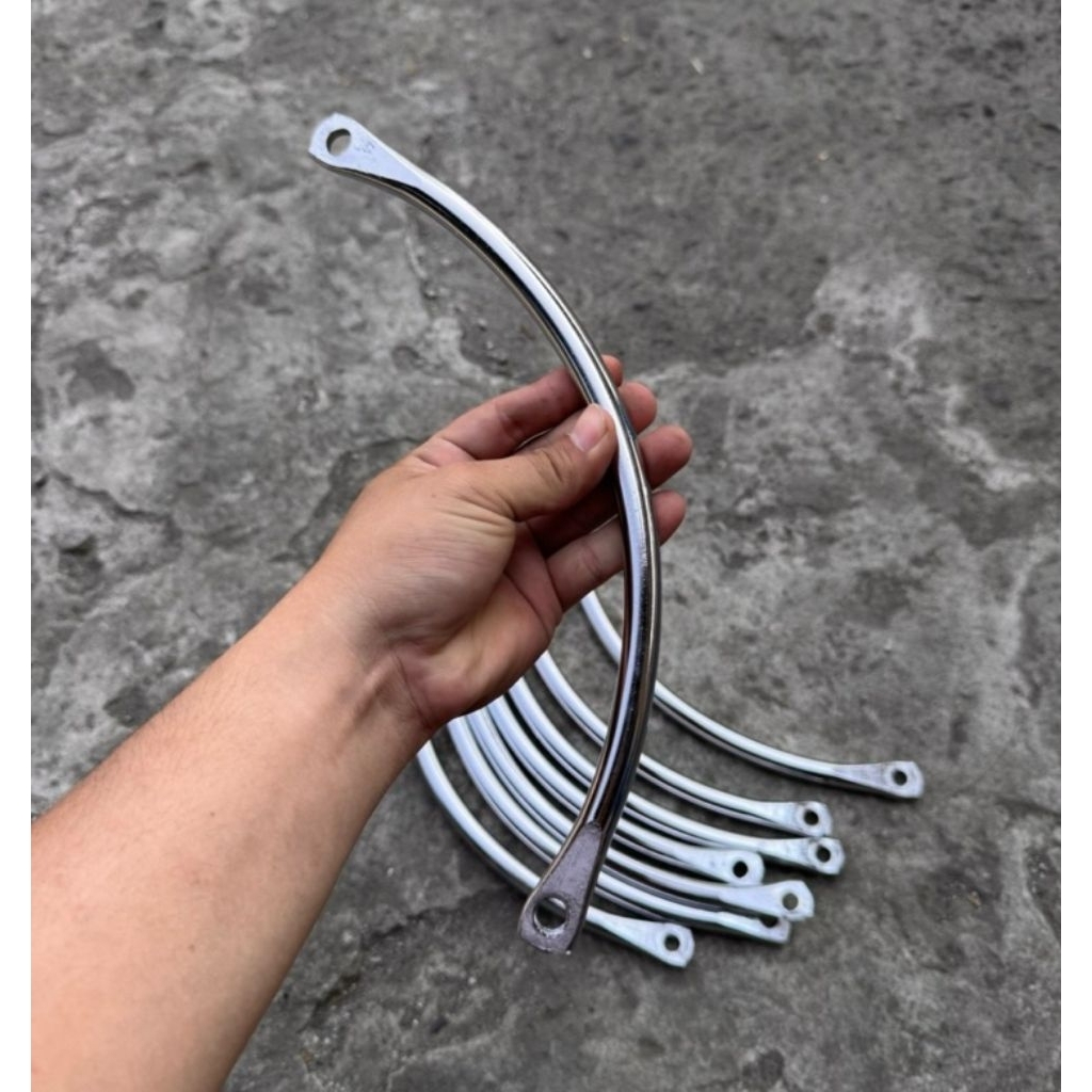 PANGKON KNALPOT C BESI PANJANG 27CM PNP MOTOR CB GL MP TIGER UNIVERSAL KROM MODEL STAINLESS / DUDUKA