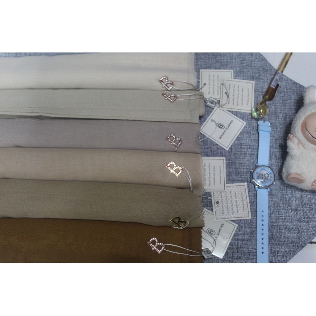 Kerudung Segiempat Buckle Scarves - Spesial Warna Nude