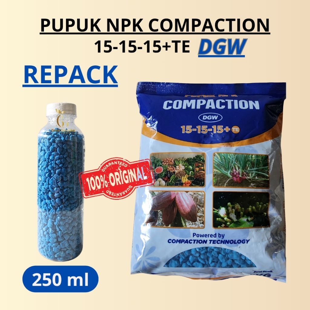 PUPUK NPK DGW COMPACTION 15-15-15+TE || PUPUK NPK DGW REPACK || 250 ML