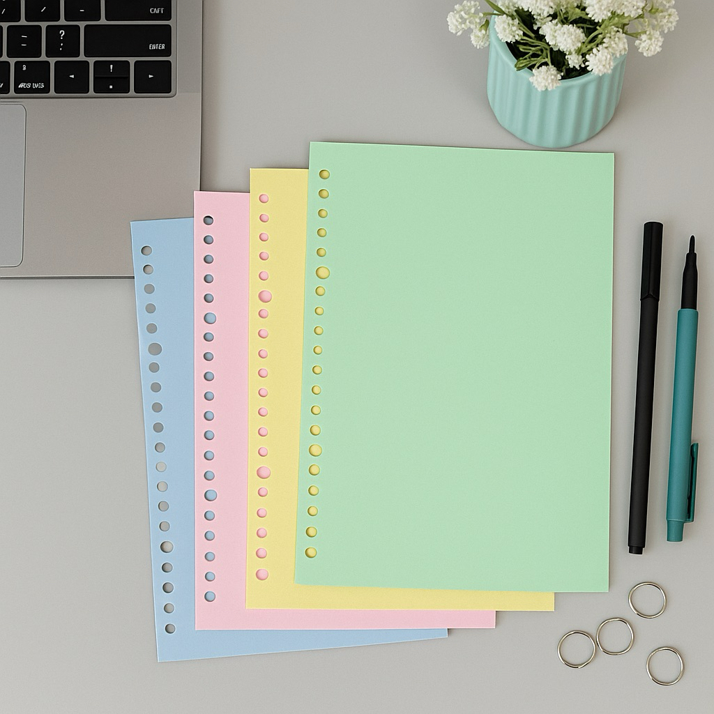 

Loose Leaf Color B5 A5 A4 hvs 70gsm/ isi ulang Kertas Binder 50 Lembar