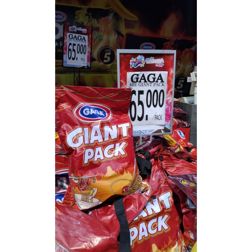 

mie gaga giant pack tas mie gaga giant pack PRJ Ramayana Fair murah meriah